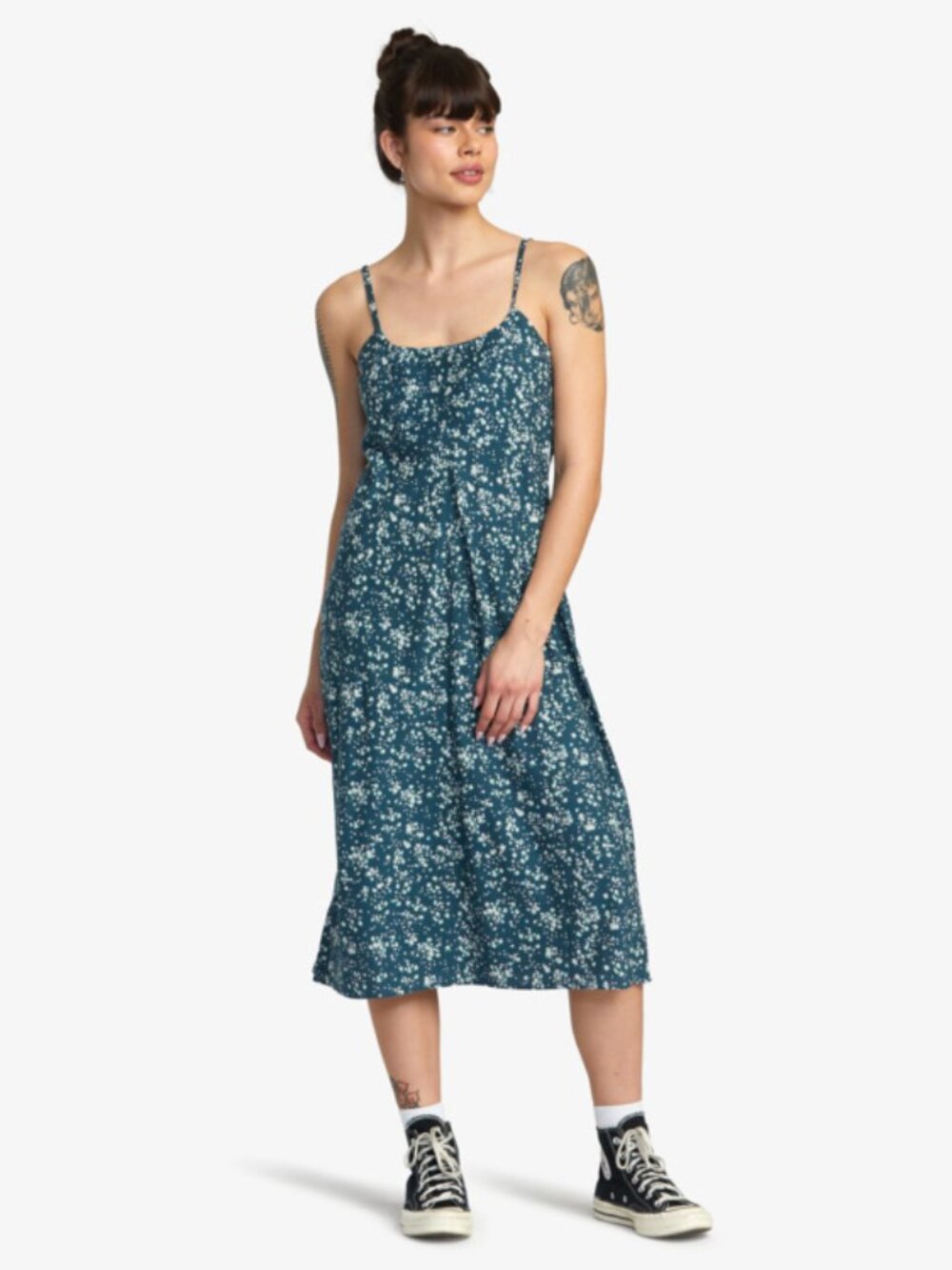 Blue Floral Midi Dress from RVCA (MAIDEN DRESS)